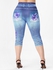 High Waisted 3D Rose Plus Size Leggings - 4x | Us 26-28