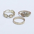 fluffy women accessories Leaf Earing-Set Of Rings 3 Pcs Fluffy Women's Accessories-Gold