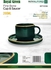 Royalford 200 ml Royal Green Fine Bone Cup And Saucer- Rf11338 Premium-Quality, Light-Weight And Food-Grade Cup And Saucer Elegant And Durable Perfect For Serving Tea, Coffee Green