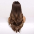Synthetic Hair Wig Long Curly Brown Color Thermal Hair