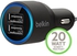 Belkin 2-Port Dual Car Charger - Black/Blue + Micro USB Cable