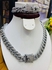 Quality Exquisitely Elegance Cuban Zirconia Silver Chain + Bracelet