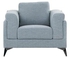 Oliver 1 Seat Fabric Accent Chair Sofa Metal Legs One Seater Living Room Furniture Blue 98x85x80cm