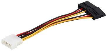 4-Pin IDE To 2 Serial ATA SATA Splitter Power Cable Red/Yellow/Black