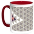 Geometric Printed Coffee Mug Red/White