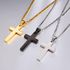 Fashion Men Simple Cross Pendant Alloy Necklace Chain-Black