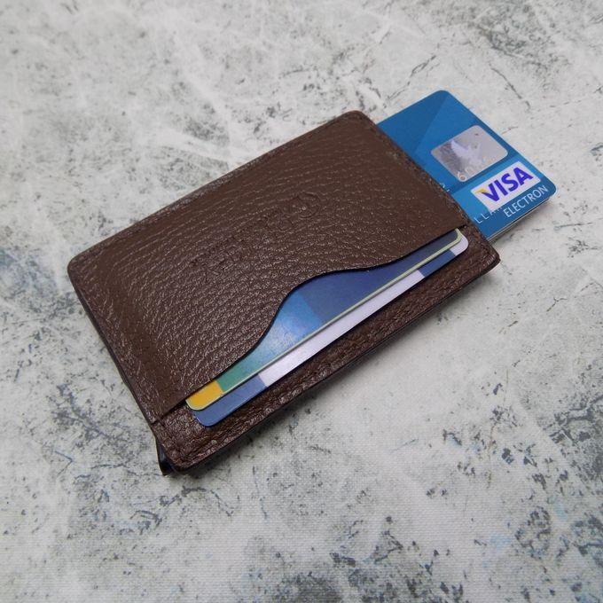 Dr.key Slim Leather Wallet - RFID Blocking - Quick Card Access 300-s-grbrown