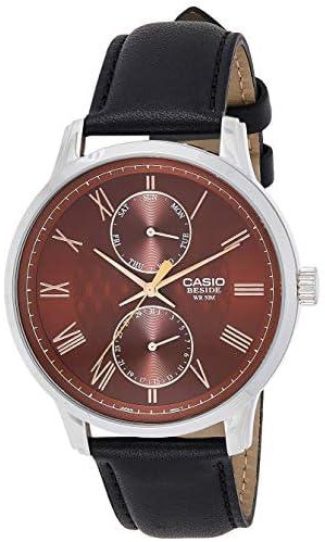 Casio BEM-313L-5A Analog Watch For Men-Leather Watch