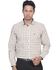 D'Indian CLUB Premium Cotton Men's Full Sleeve Casual Brown & White Checkered Shirt Size L