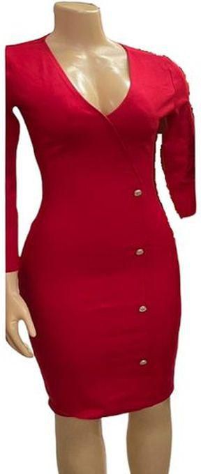 Fashion Women's Short Sleeve Dress Red Dresses