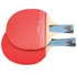 REIZ Short or Long Handle Shake-hand Table Tennis Set Ping Pong Paddle Racket with Case 5 Stars - Red With Black - Short Handle