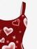 Plus Size Valentine Day Glitter Heart Print Sleeveless A Line Dress - 5x | Us 30-32