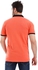 Kubo Pique Turn Down Collar Neon Orange Polo Shirt