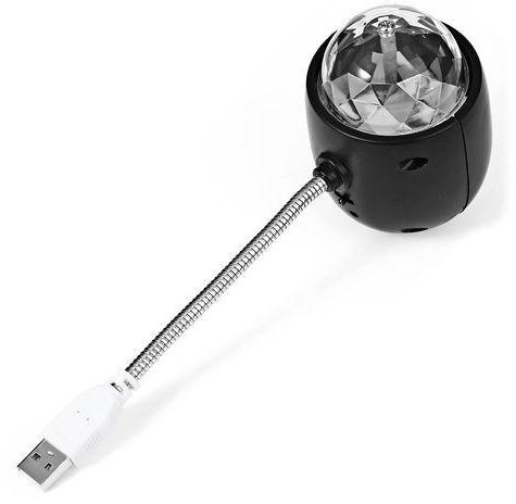 Generic RGB 2 In 1 USB Powered LED Lamp With Stage Light - Black