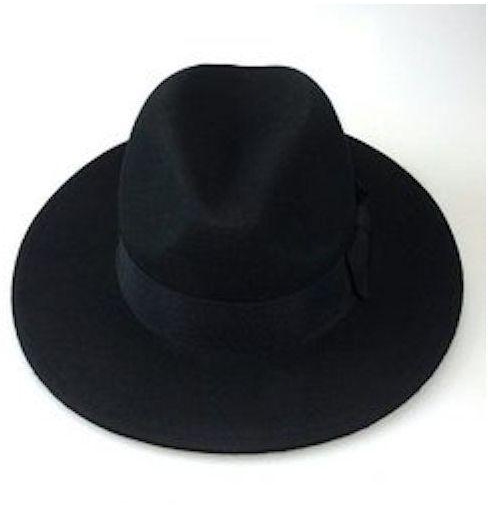 Fedora Wide Brim Hat - Black