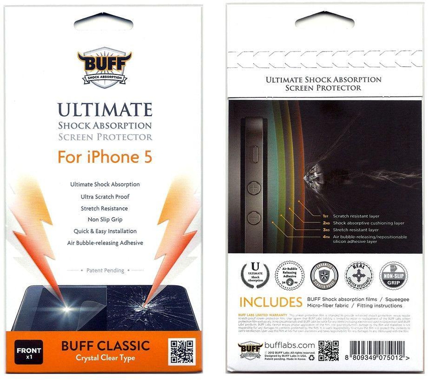 Buff Ultimate Shock Absorbing Screen Protector for iPhone 5 (Full Body)