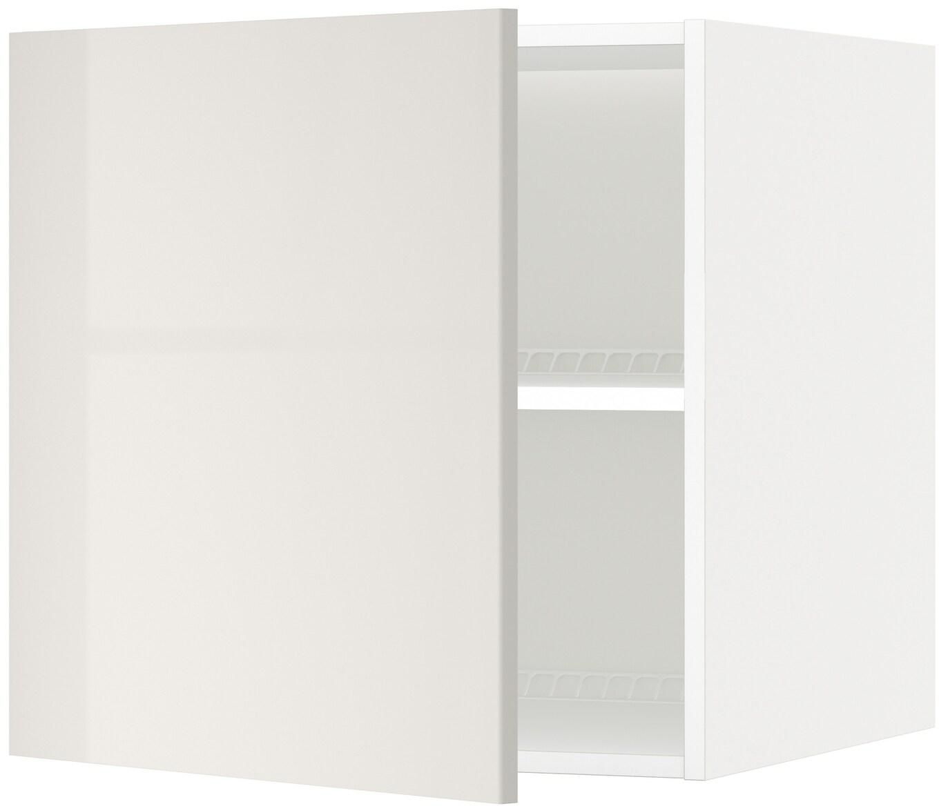 METOD خزانة عالية لثلاجة/فريزر - أبيض/Ringhult رمادي فاتح ‎60x60 سم‏