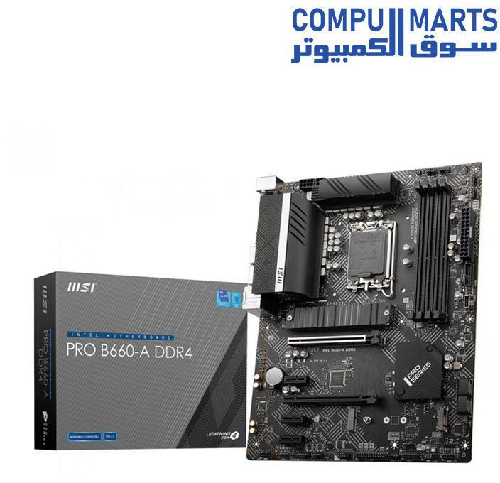 MSI PRO B660-A DDR4 LGA 1700 Intel B660 SATA 6Gb/s ATX Intel Motherboa