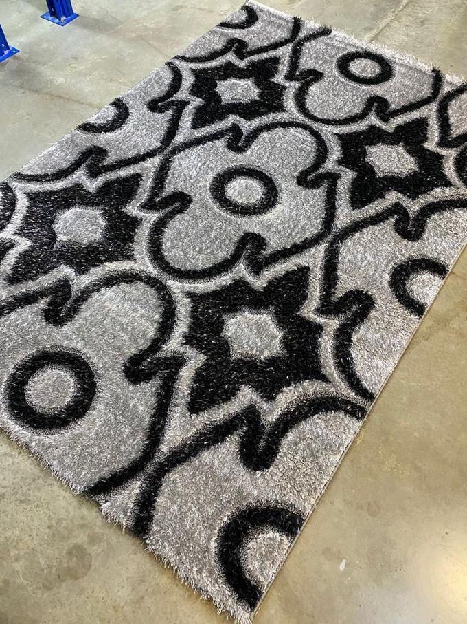 Black And Grey Turkish Galaxy Shaggy Centre Rug- 4by6ft