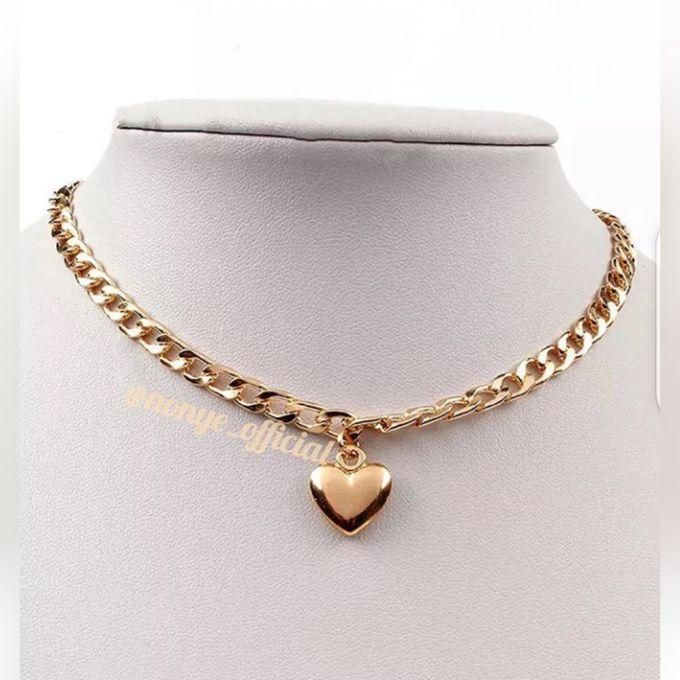 Gold Cuban Chain With Love Pendant