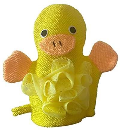 Animal Bath Time Glove - Cute Yellow Duck. Child Shower Puff. Bath mitt kids. Sponge. Scrub. Loofa.