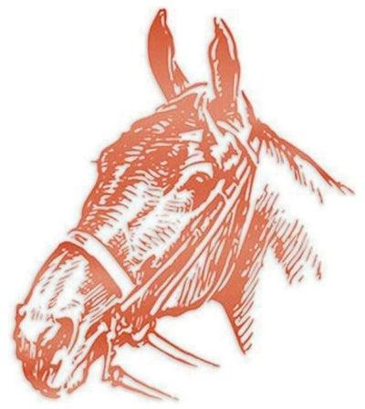ملصق من القصدير بتصميم رأس حصان برتقالي