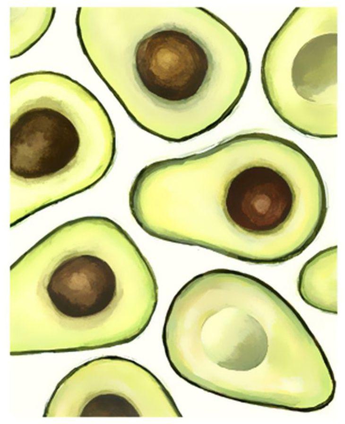 Avocado Arrangement I Poster Green/White/Brown 80x85x3.5 centimeter