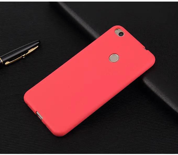 Huawei Honor 8 Lite Back Cover - Silicone Rubber Finish Red
