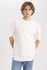 Defacto Man Comfort Fit Crew Neck Short Sleeve Knitted T-Shirt