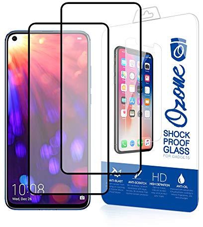 Ozone Screen Protector for Huawei Honor View 20 Shock Proof Full Cover Tempered Glass (Pack Of 2) - Black