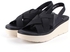 LARRIE Ladies Comfort Elastic Strap Sandals - 5 Sizes (Black)