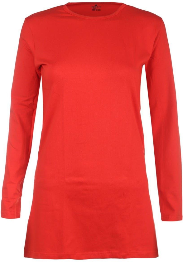 Get forfit Cotton Full Sleeve T-shirt for Girls, Size L - Red with best offers | Raneen.com