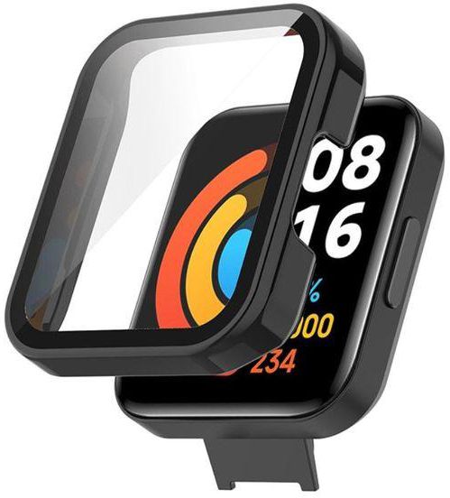 جراب حماية مدمج باسكرين لحماية شاشة ساعة ذكية ريدمي ووتش 2 - اسود Redmi Watch 2
