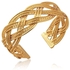 Trendy Golden Weave Cuff Bracelets 18K Real Gold Plated