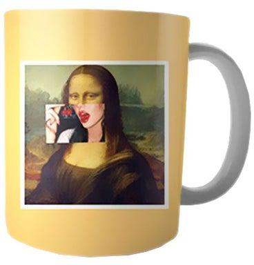 Printed Ceramic Coffee Mug Yellow/Green/Beige One Size