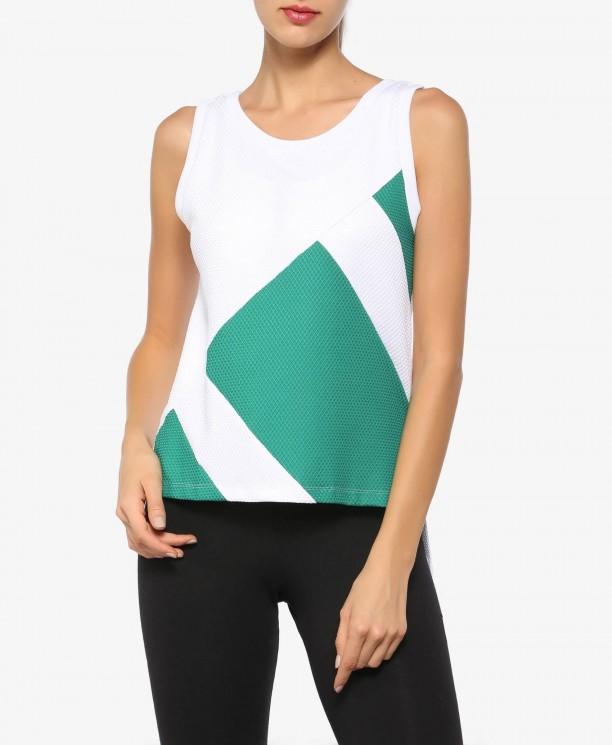 White and Green Equipment Tank Top