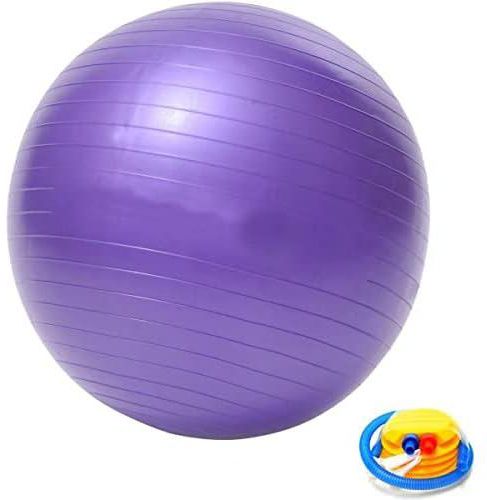 one year warranty_65CM Yoga Ball Anti Burst Gym Swiss Fitness Exercise Pregnancy Birthing Pump Purple09880232