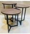 Attractive dark wood/black round side service table set of 3 pieces