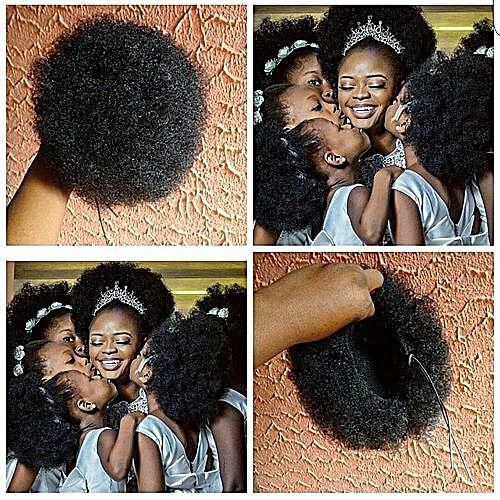 Afro Kinky Puff Ponytail With Clips For Packing Gel- Black price from jumia  in Nigeria - Yaoota!