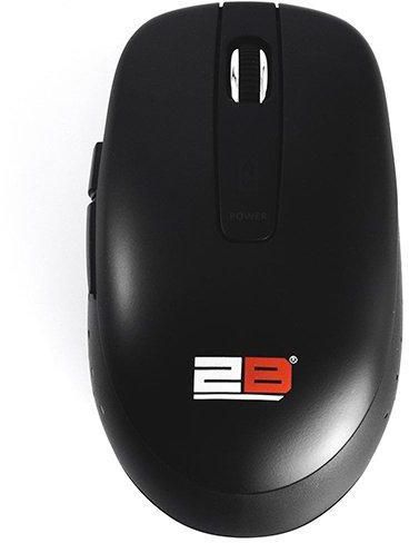 2B, Wireless Optical Mouse, Rechargeable, Black