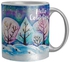 Printed Ceramic Coffee Mug Blue/Pink/White One Size
