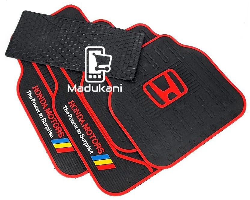 HONDA Branded 5 Piece Heavy Duty Front and Rear Silicone Rubber Floor Mats, Original Quality