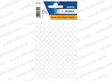 Herma Vario Sticker Color Dots, 8 mm, 540/pack, White