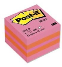 Post-it® Notes 2051-P  Mini Cube, Pink 51mm x 51mm  [400 Sheets]