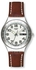 Swatch YGS732 Leather Watch - Brown