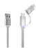 Hoco UPL08 - 2-IN-1 Micro and Lightning Charge and Data Sync Cable - 1.2 Meter - Grey