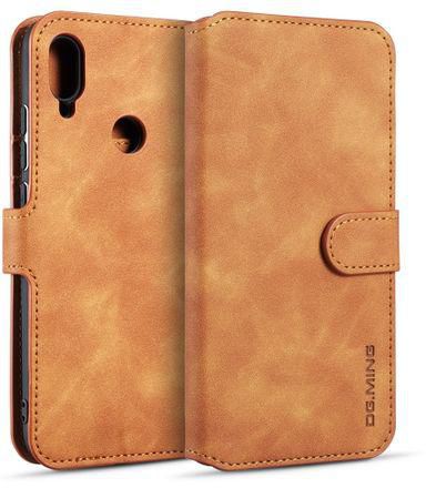 DG.MING Retro Oil Side Horizontal Flip Case For Xiaomi Redmi 7, With Holder & Card Slots & Wallet (Brown)