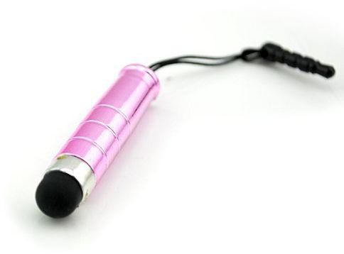 Bullet Stylus for capacitative Screen Phones and tablets with 3.5mm Heaphone Jack Plug - Pink