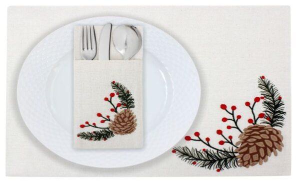 Pine Cone Blossom Dining Table Linens & Placements