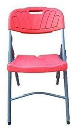 Foldable Mobile Plastic Chair- Red (Heavy Duty)